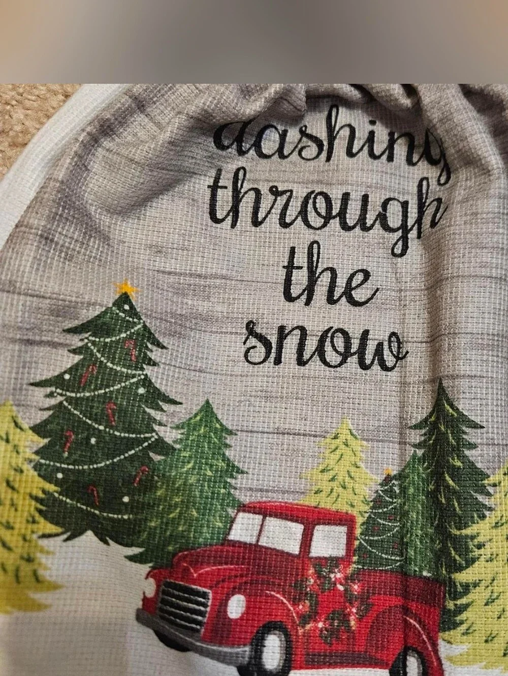 2 Handcrafted Towels Attached To Potholders | Red | Christmas